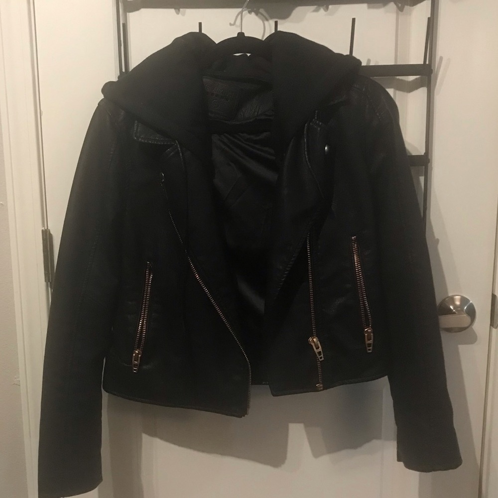 Black leather jacket